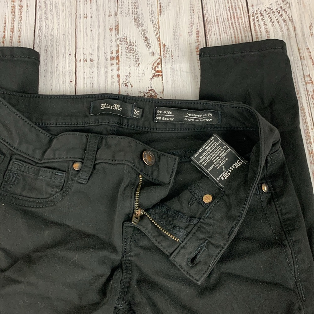 Miss Me mid rise super skinny black jeans sz 25 - Picture 3 of 15